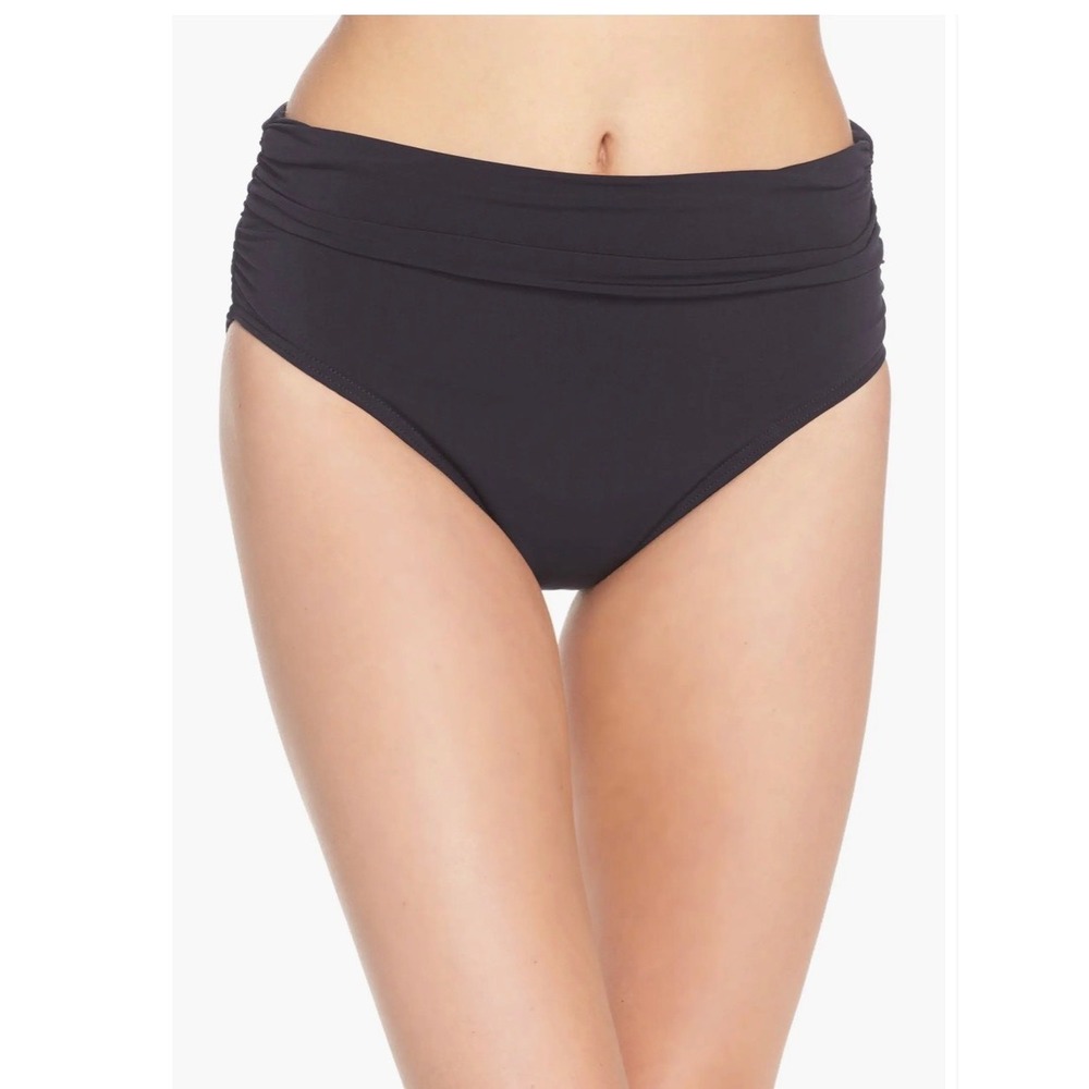 Magicsuit Swim Bottoms 14 Brown NEW High Waist Ruched Tummy Control Draped Front